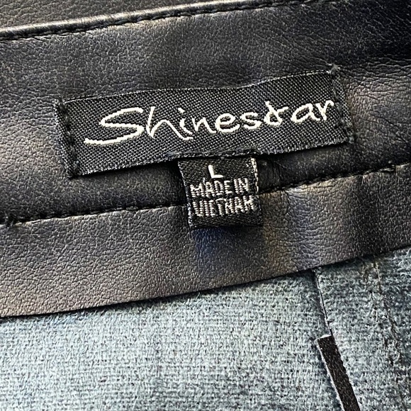 SHINESTAR Faux Leather Black Mini Skirt, Size Large - Picture 5 of 8